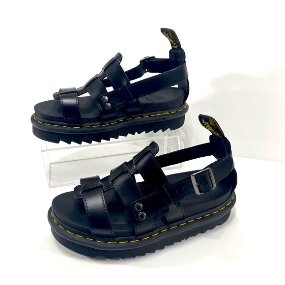 NEW DR MARTENS TERRY LEATHER STRAP SANDALS - Picture 11 of 15